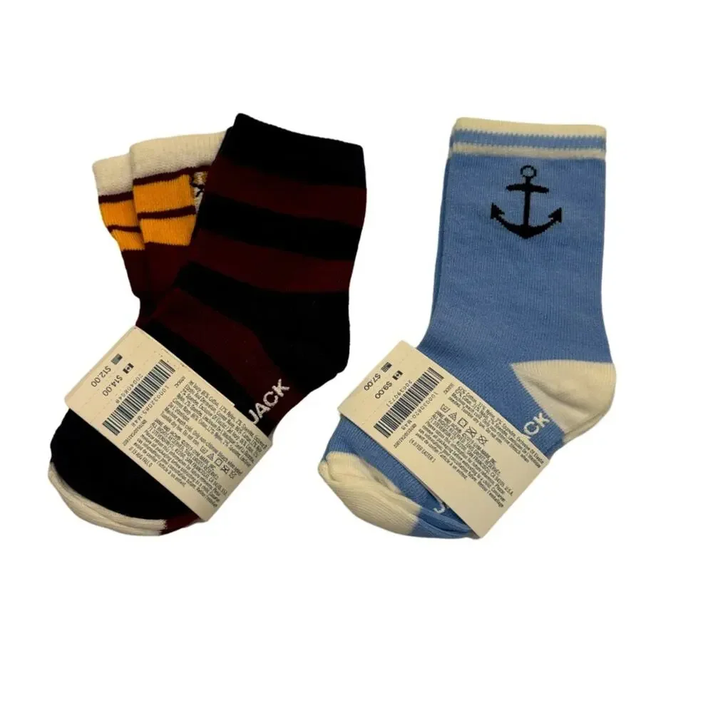 Janie and Jack Boy’s Assorted Socks - Set of 2 Size 12-24M